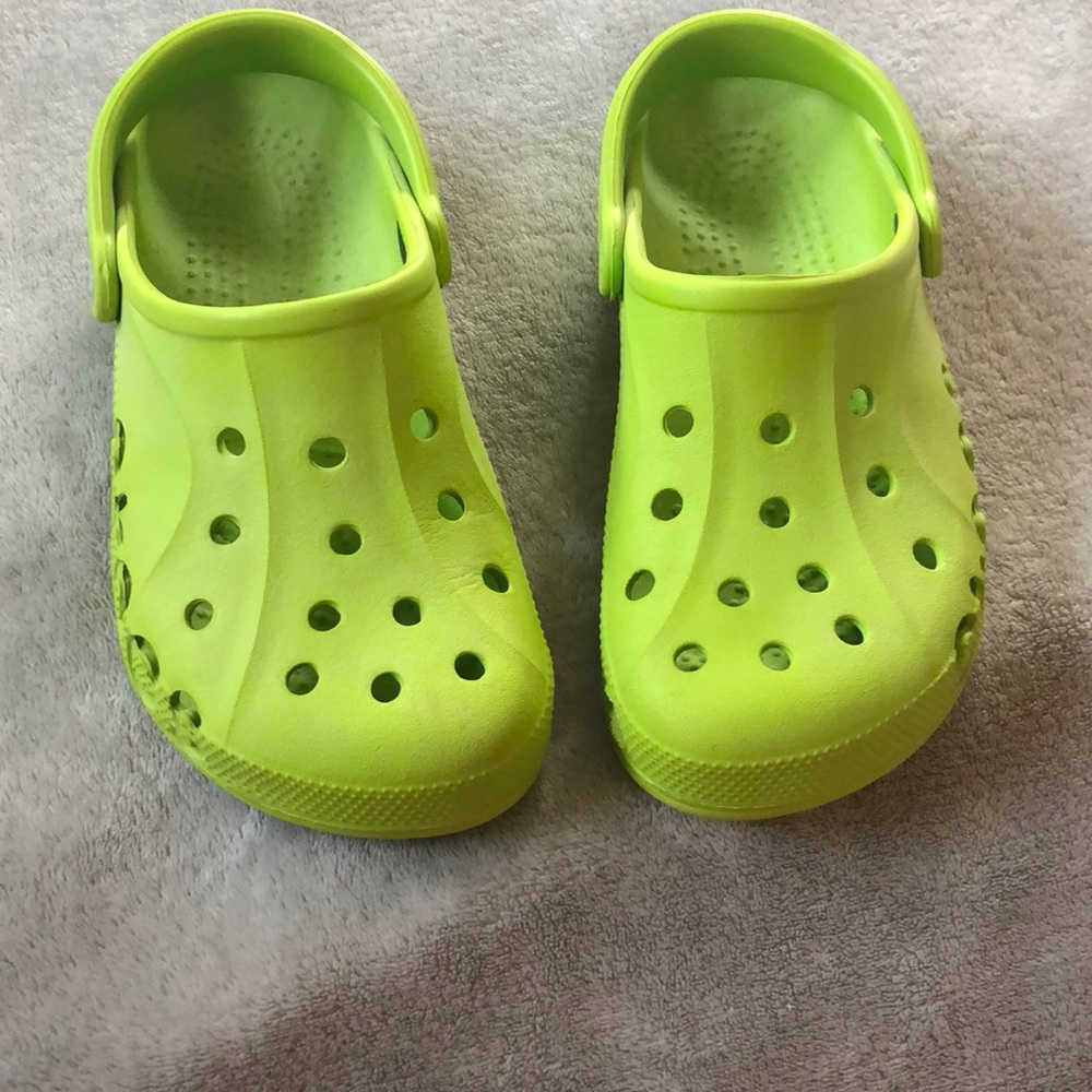Lime green crocs